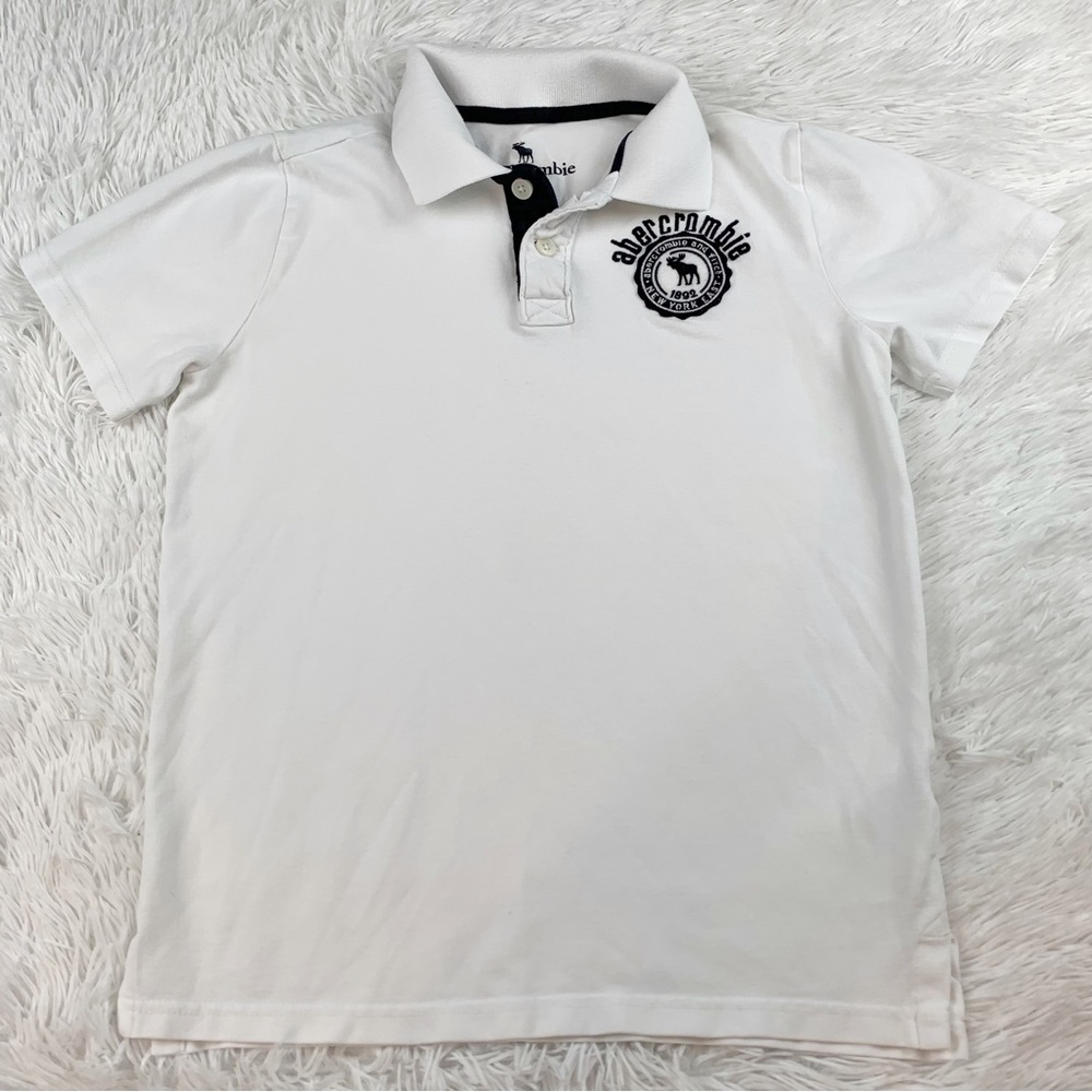 abercrombie kids short sleeve polo shirt in white